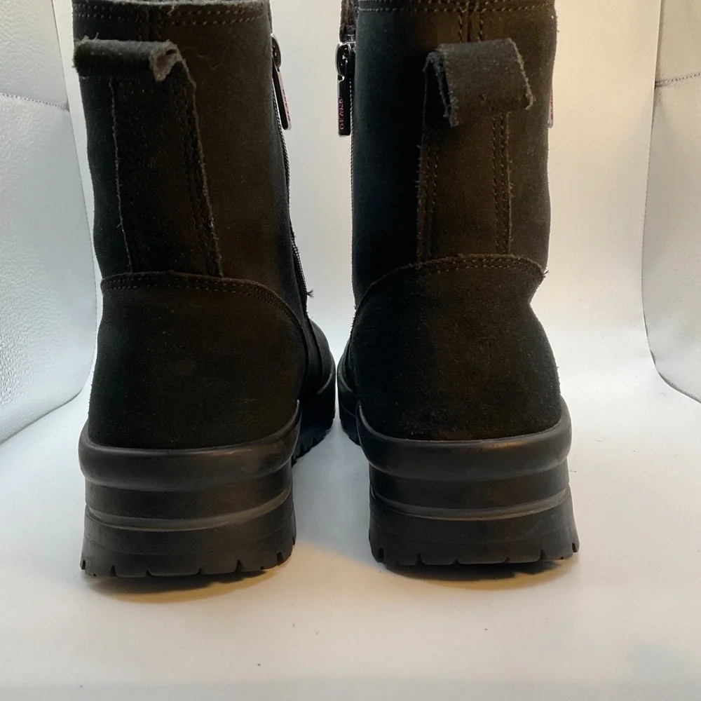 Olang Dama Boots Dual Zipper Hydro-suede Insulated Waterproof‎ Black Sz 40